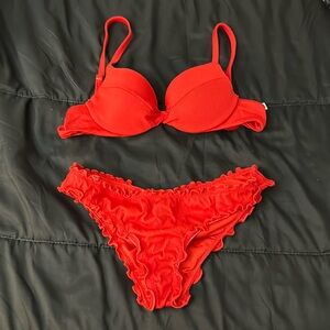 Victoria’s Secret red bikini w/ bottoms! 32A top and S bottoms